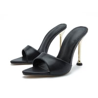 Ladies pointed toe electroplated stiletto high heel sandals